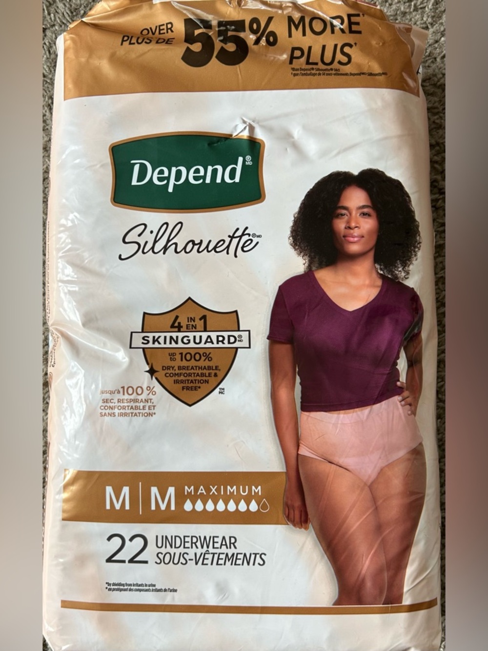 Depend Silhouette Women’s Maximum Absorbency Underwear - Plum/Pink